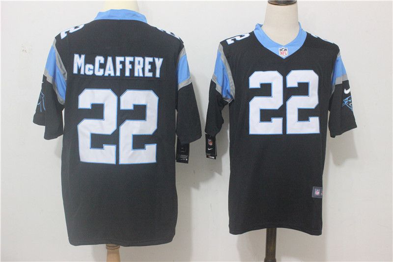 Men Carolina Panthers 22 Mccaffrey Black Nike Vapor Untouchable Limited NFL Jerseys